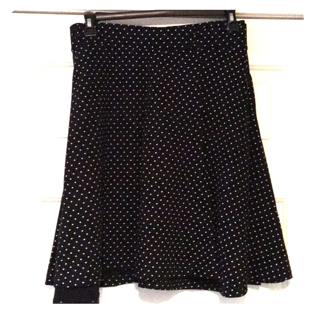Torrid black with white polka dots skater skirt 4